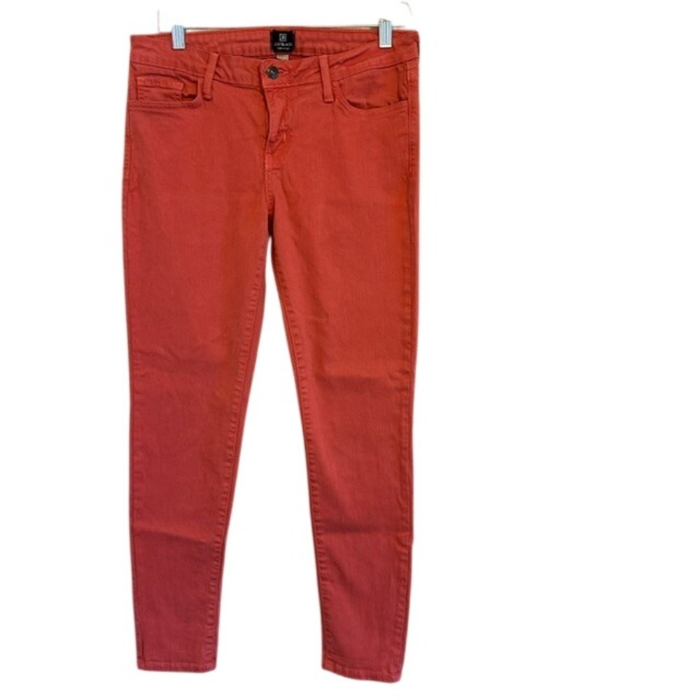 JB Just Black Women's Red Coral Stretch Skinny Ankle Jeans 28 USA Made
